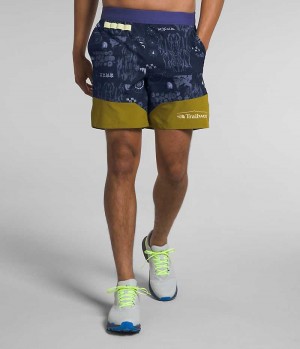 Navy Men's The North Face Trailwear OKT Trail Shorts | IRELAND SDNZ