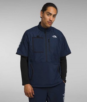 Navy Men's The North Face Trailwear Winter Warm Overshirt T-Shirt | DUBLIN ENUK