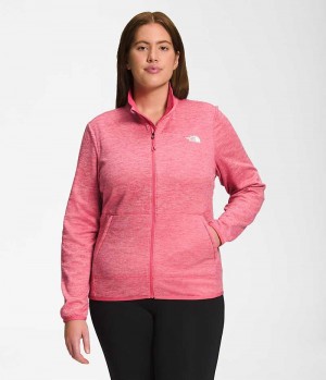 Pink Women's The North Face Plus Canyonlands Full-Zip Fleece Jacket | IRELAND GQPF