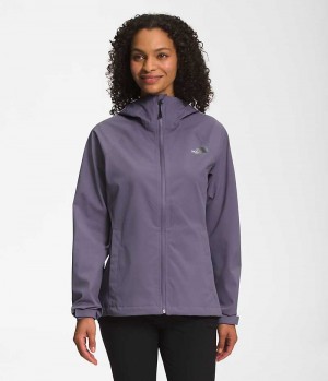 Purple Women's The North Face Valle Vista Stretch Rain Jacket | DUBLIN XTAN