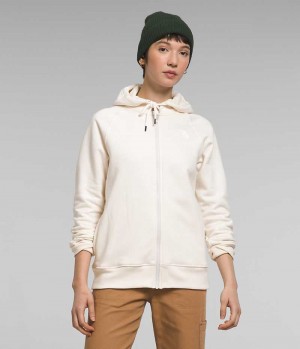 White Women's The North Face Brand Proud Full-Zip Hoodie Fleece Jacket | IRELAND WQFA