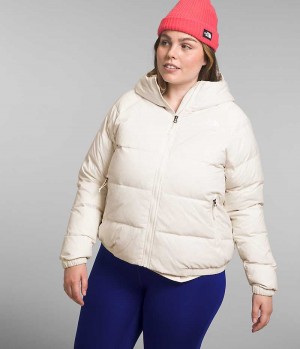 White Women's The North Face Plus Hydrenalite™ Hoodie Puffer Jacket | IRELAND AXWH