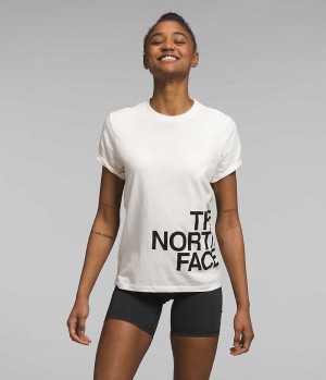 White Women's The North Face Short Sleeve Brand Proud T-Shirt | IRELAND KZIQ