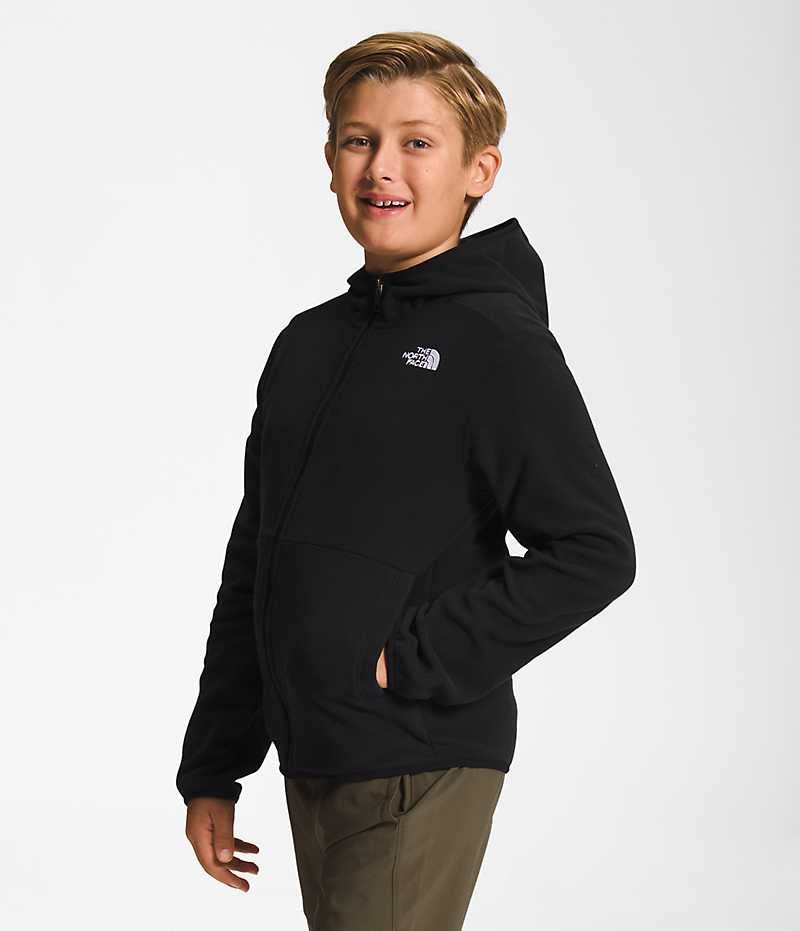 Black Boys' The North Face Glacier Full-Zip Hooded Fleece Jacket | DUBLIN SPMA