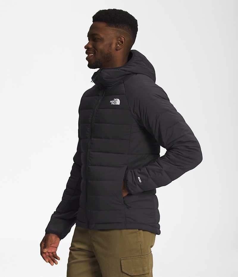 Black Men's The North Face Belleview Stretch Hoodie Puffer Jacket | IRELAND GZLI