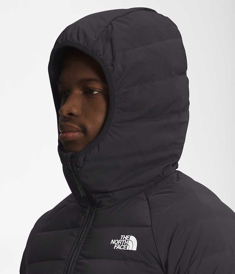 Black Men's The North Face Belleview Stretch Hoodie Puffer Jacket | IRELAND GZLI