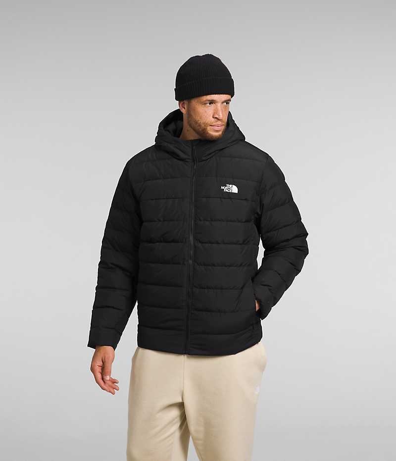 Black Men\'s The North Face Big Aconcagua 3 Hoodie Puffer Jacket | IRELAND WAYN