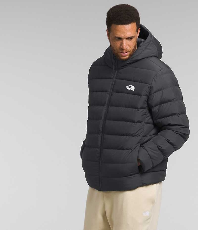 Black Men's The North Face Big Aconcagua 3 Hoodie Puffer Jacket | DUBLIN LNJZ