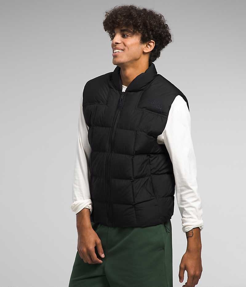 Black Men's The North Face Lhotse Reversible Down Vest | IRELAND WQKG