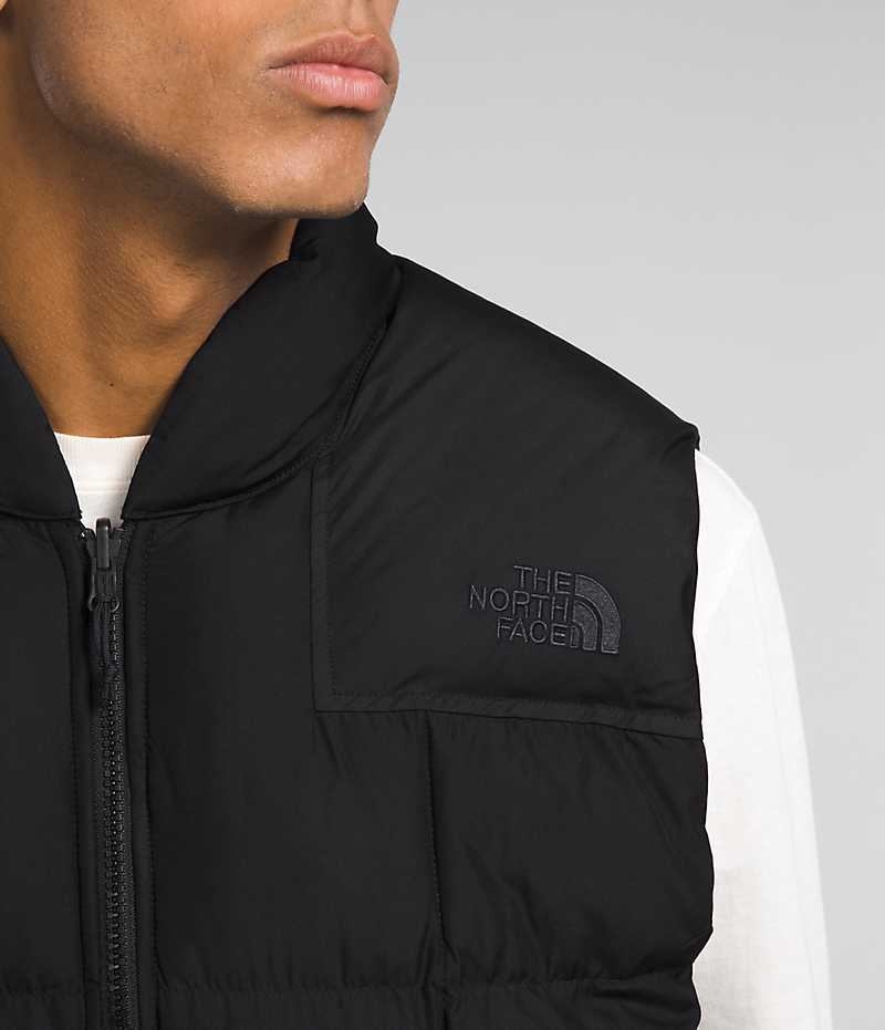 Black Men's The North Face Lhotse Reversible Down Vest | IRELAND WQKG