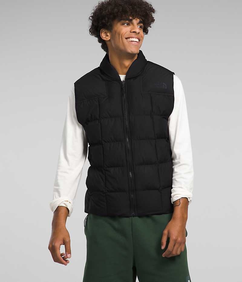 Black Men\'s The North Face Lhotse Reversible Down Vest | IRELAND WQKG