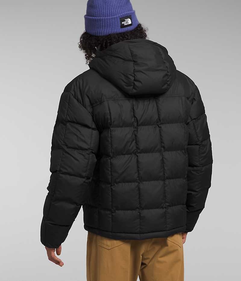 Black Men's The North Face Lhotse Reversible Hoodie Puffer Jacket | IRELAND XPKQ