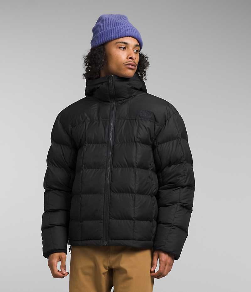 Black Men\'s The North Face Lhotse Reversible Hoodie Puffer Jacket | IRELAND XPKQ