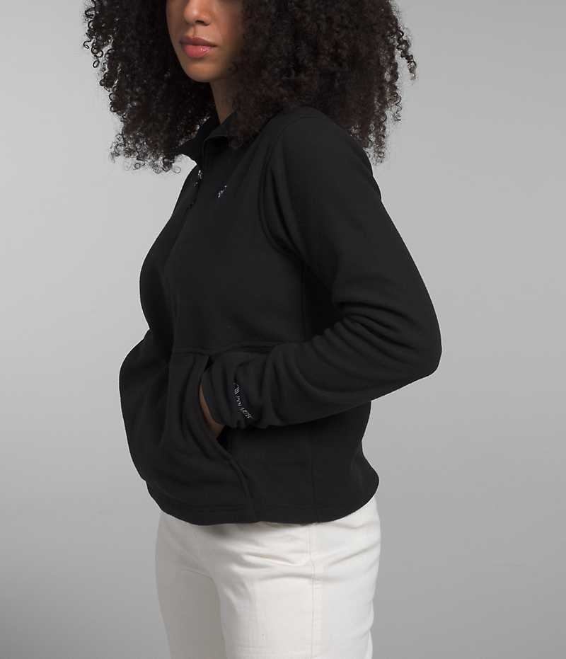 Black Women's The North Face Alpine Polartec® 100 ¼-Zip Cowl Sweatshirt | DUBLIN VHZR