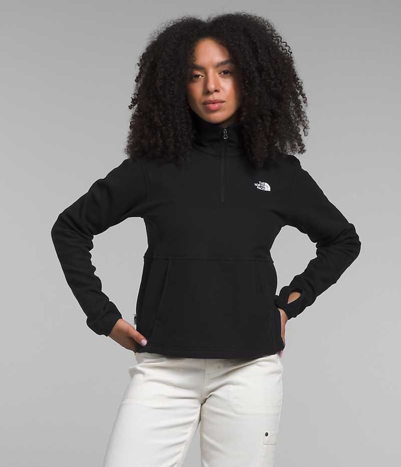 Black Women\'s The North Face Alpine Polartec® 100 ¼-Zip Cowl Sweatshirt | DUBLIN VHZR