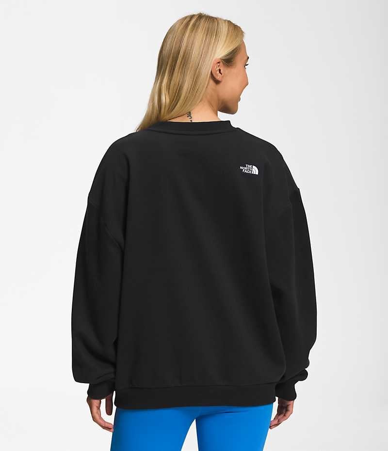 Black Women's The North Face Felted Fleece Crew Pullover | DUBLIN XCNZ