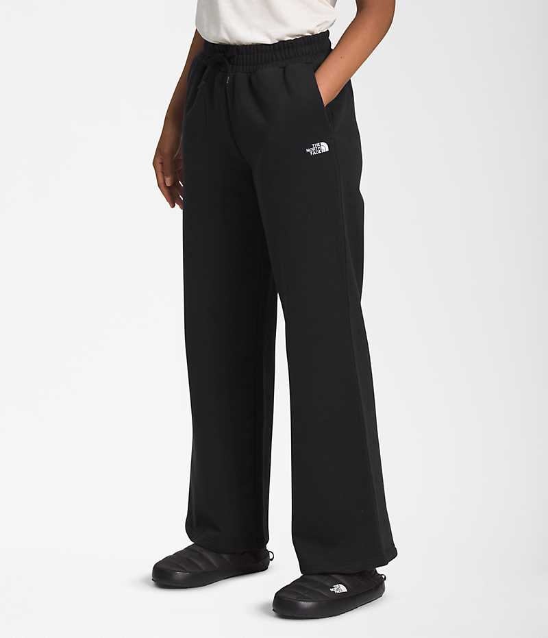 Black Women's The North Face Felted Wide Leg Fleece Pants | IRELAND QCFE