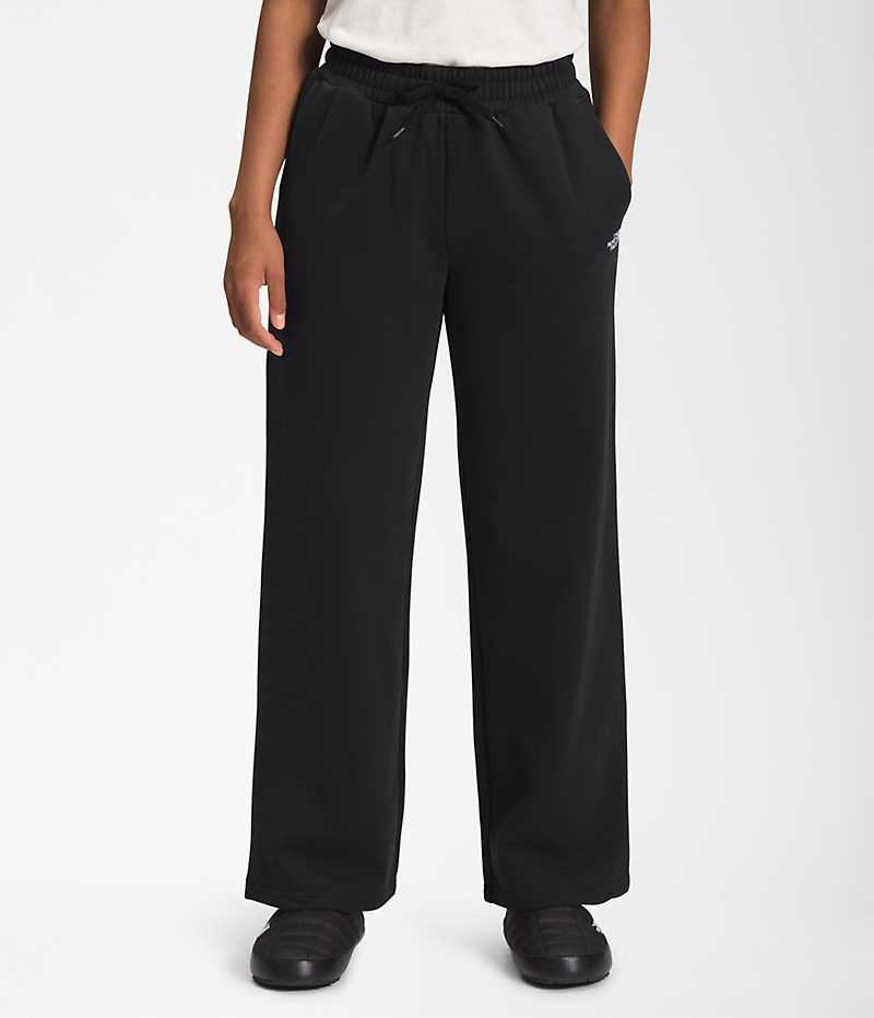 Black Women\'s The North Face Felted Wide Leg Fleece Pants | IRELAND QCFE