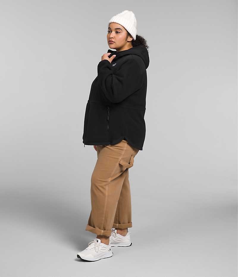 Black Women's The North Face Plus Denali Hoodie Fleece Jacket | DUBLIN VYCW