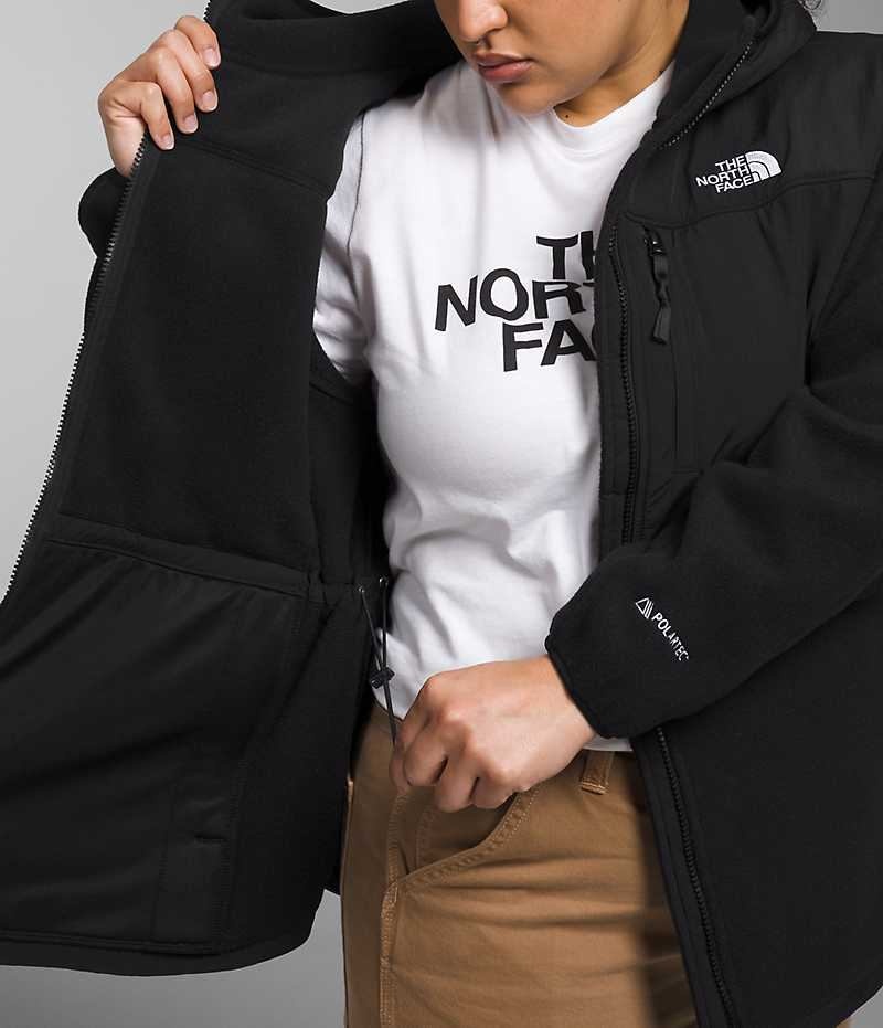 Black Women's The North Face Plus Denali Hoodie Fleece Jacket | DUBLIN VYCW