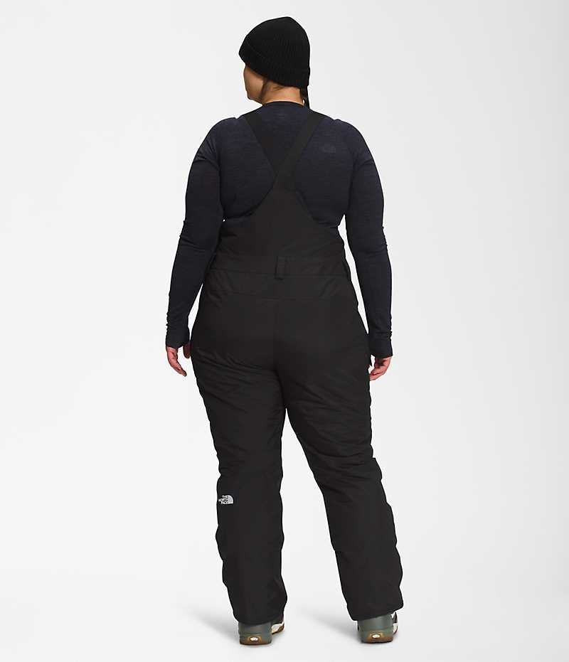 Black Women's The North Face Plus Freedom Insulated Bib Pants | DUBLIN QPTL