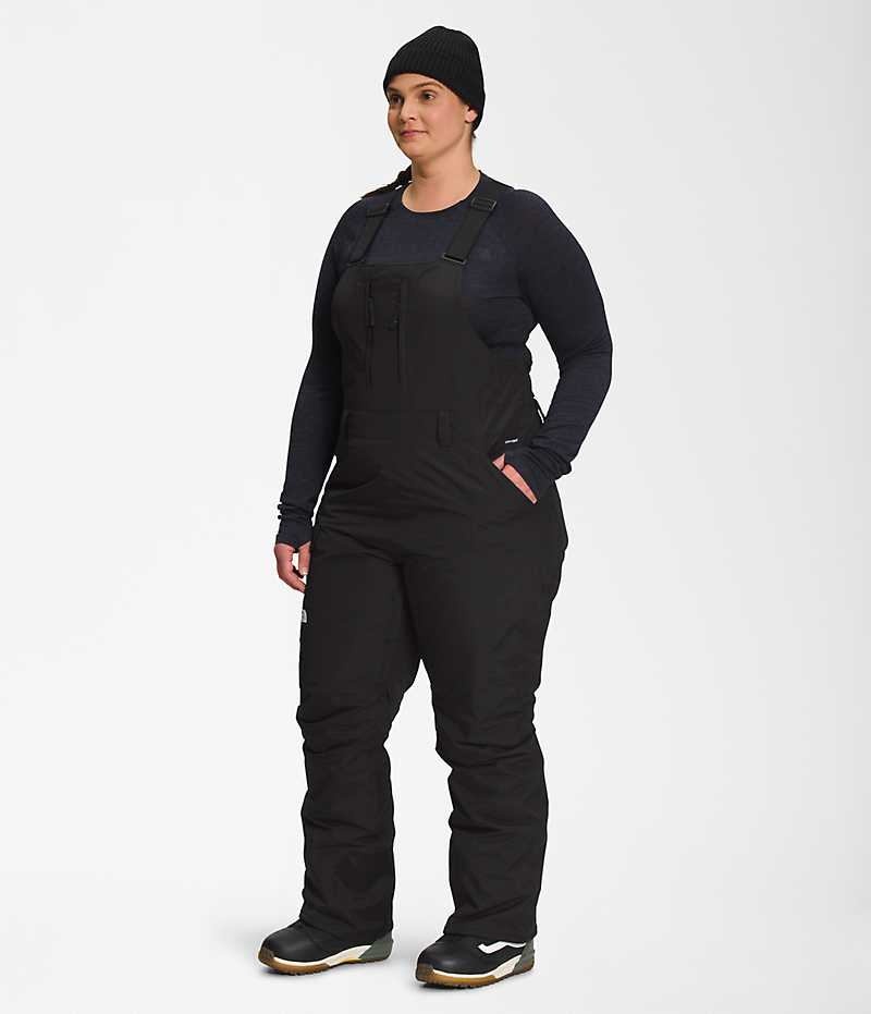 Black Women's The North Face Plus Freedom Insulated Bib Pants | DUBLIN QPTL