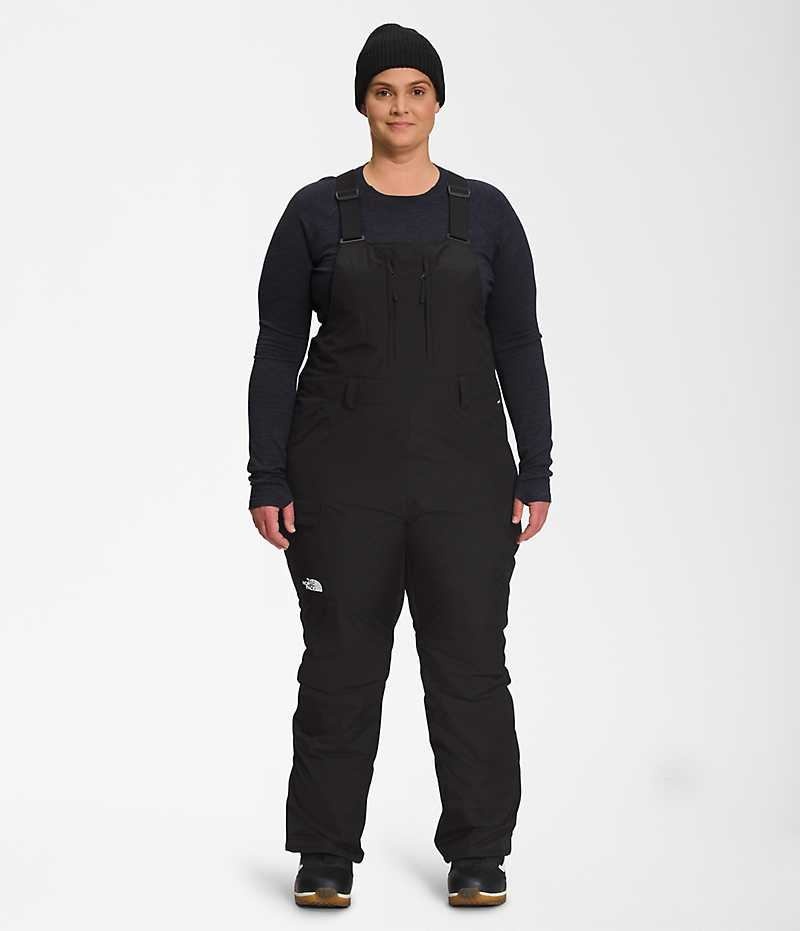 Black Women\'s The North Face Plus Freedom Insulated Bib Pants | DUBLIN QPTL