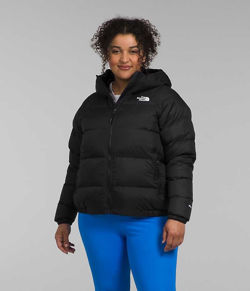 Black Women\'s The North Face Plus Hydrenalite™ Hoodie Puffer Jacket | IRELAND GAVB