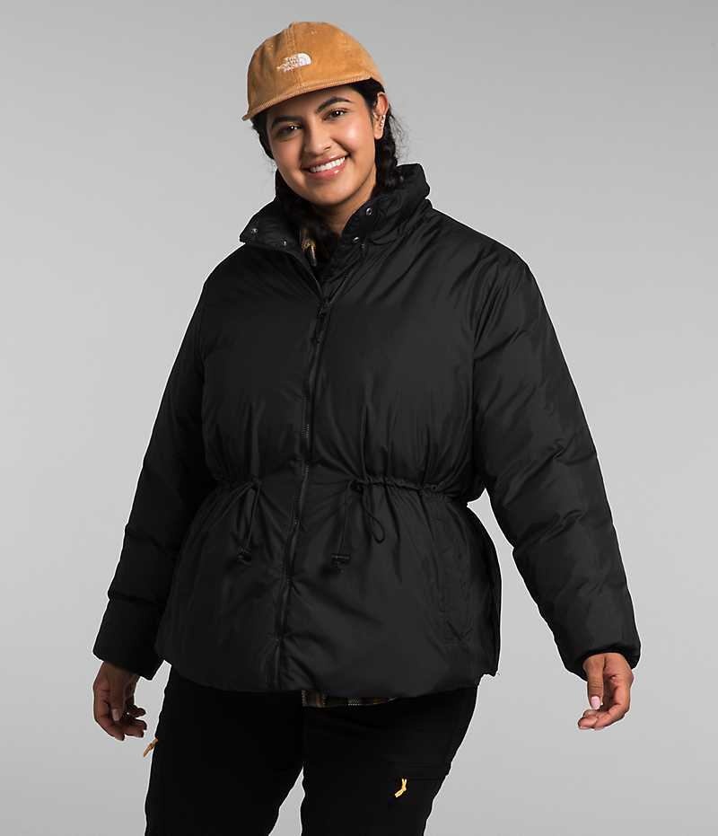 Black Women's The North Face Plus Lhotse Reversible Puffer Jacket | DUBLIN ZLRA