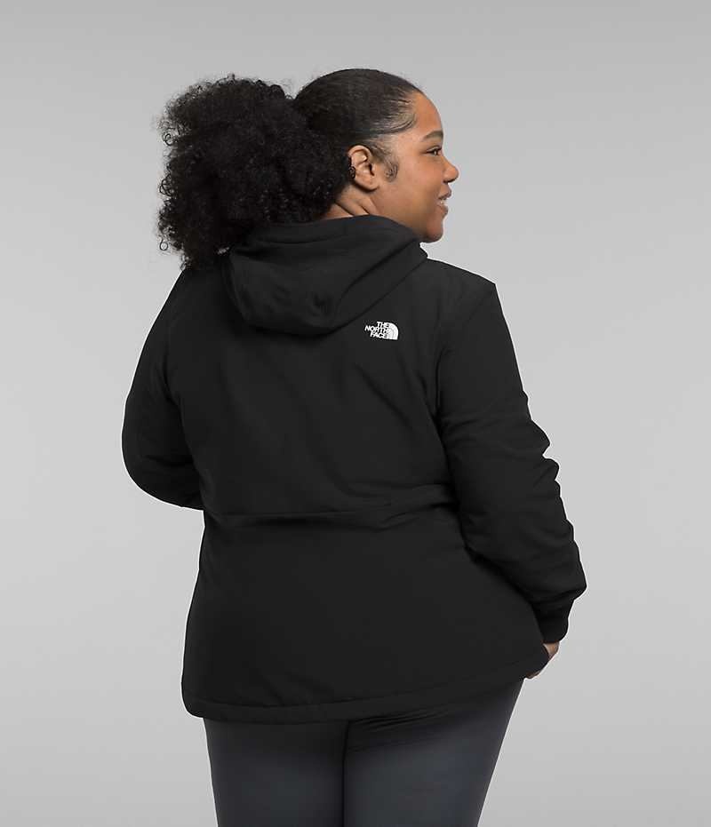 Black Women's The North Face Plus Shelbe Raschel Hoodie Softshell Jacket | DUBLIN JRDE