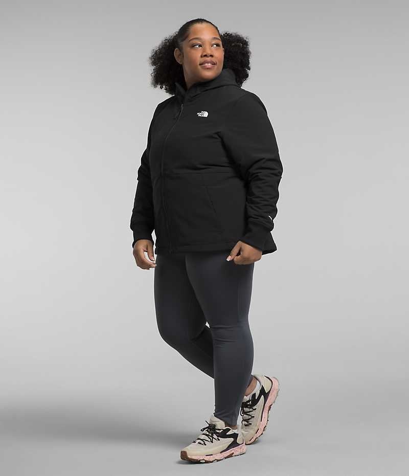 Black Women's The North Face Plus Shelbe Raschel Hoodie Softshell Jacket | DUBLIN JRDE