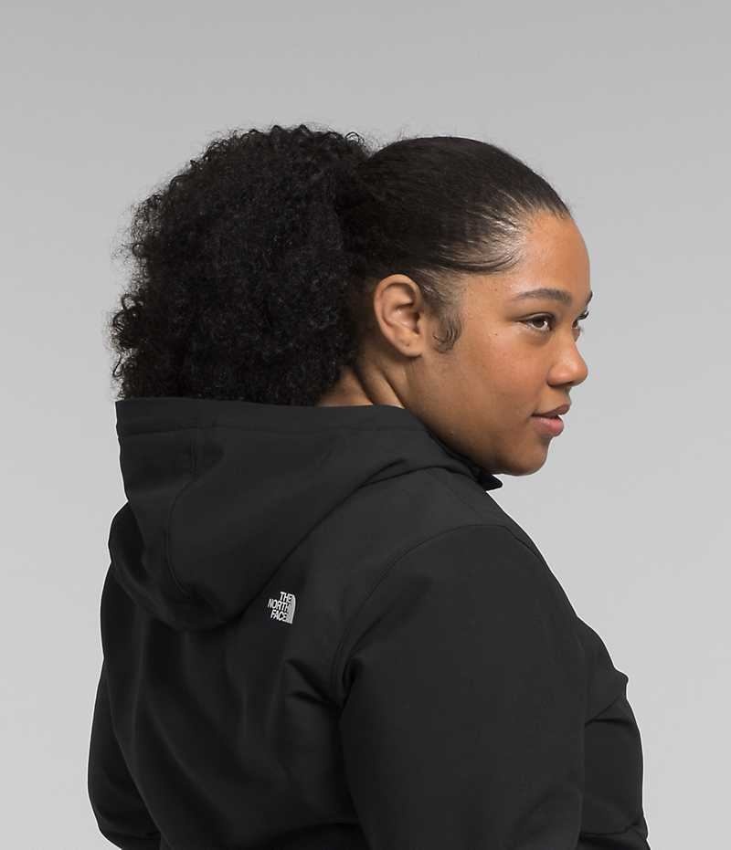 Black Women's The North Face Plus Shelbe Raschel Hoodie Softshell Jacket | DUBLIN JRDE