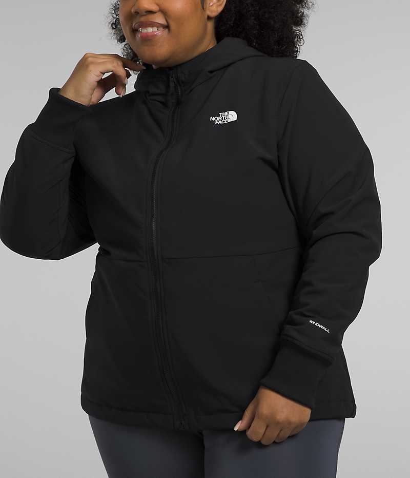 Black Women\'s The North Face Plus Shelbe Raschel Hoodie Softshell Jacket | DUBLIN JRDE