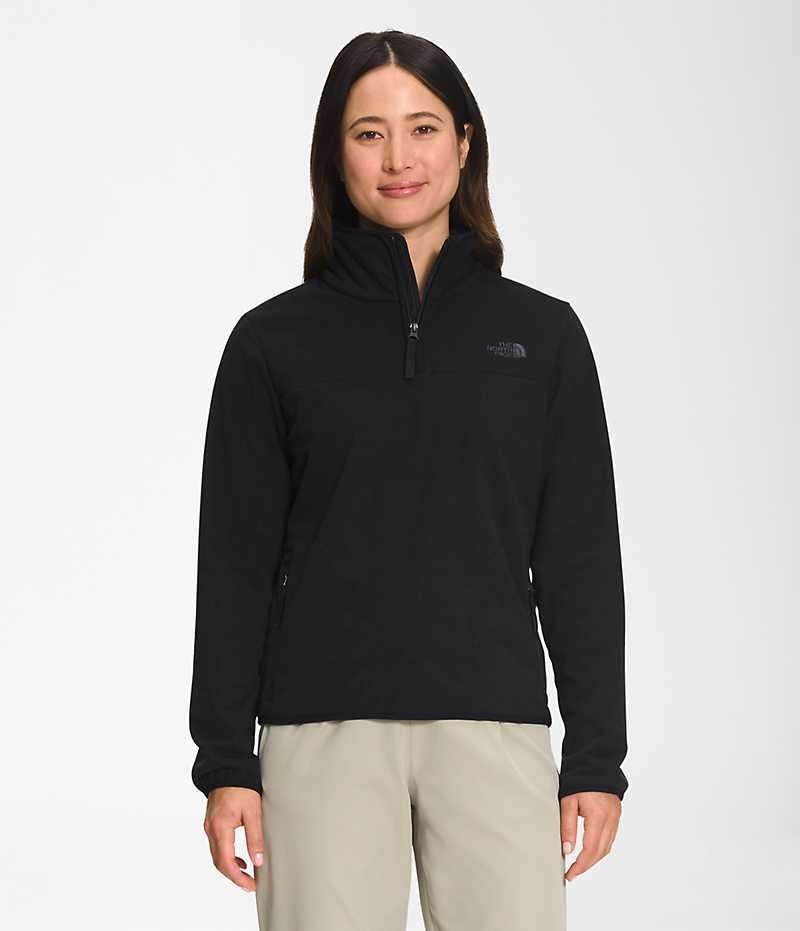 Black Women\'s The North Face Polar Osito ¼-Zip Sweatshirt | IRELAND RYLH