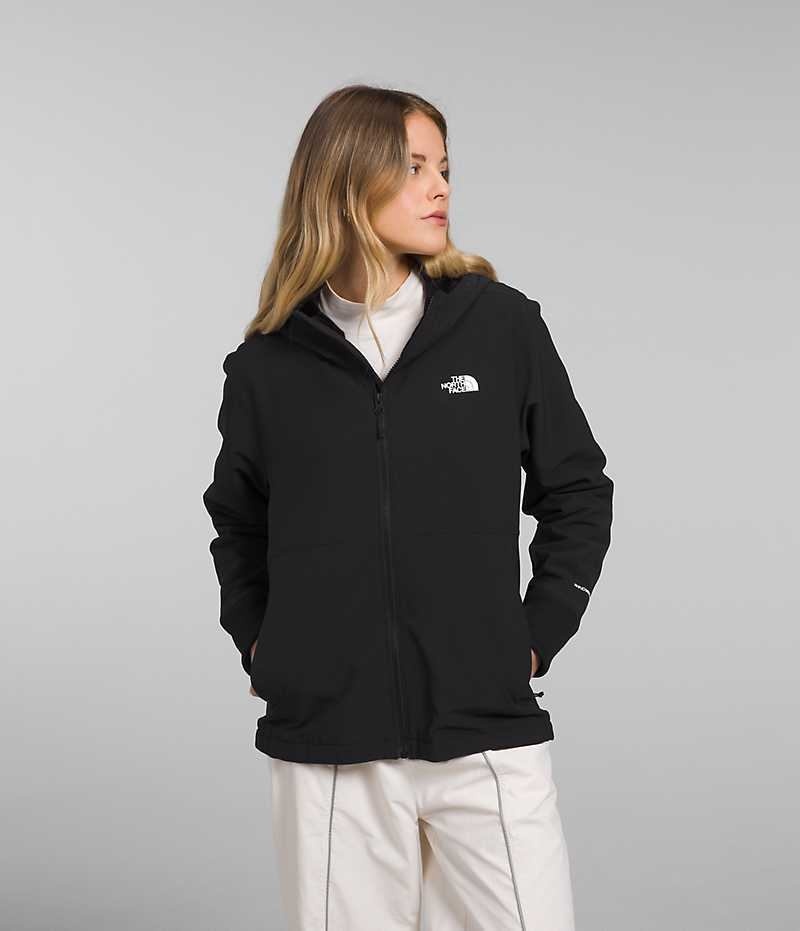 Black Women\'s The North Face Shelbe Raschel Hoodie Softshell Jacket | IRELAND NLKQ