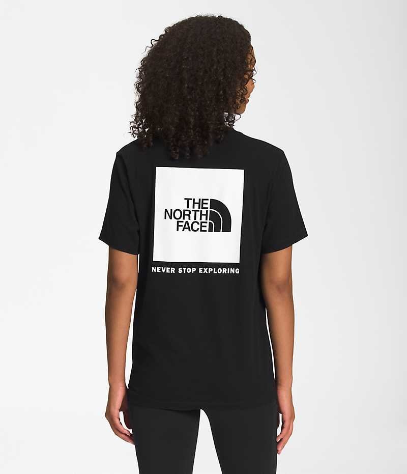 Black Women\'s The North Face Short Sleeve Box NSE T-Shirt | DUBLIN PRHV