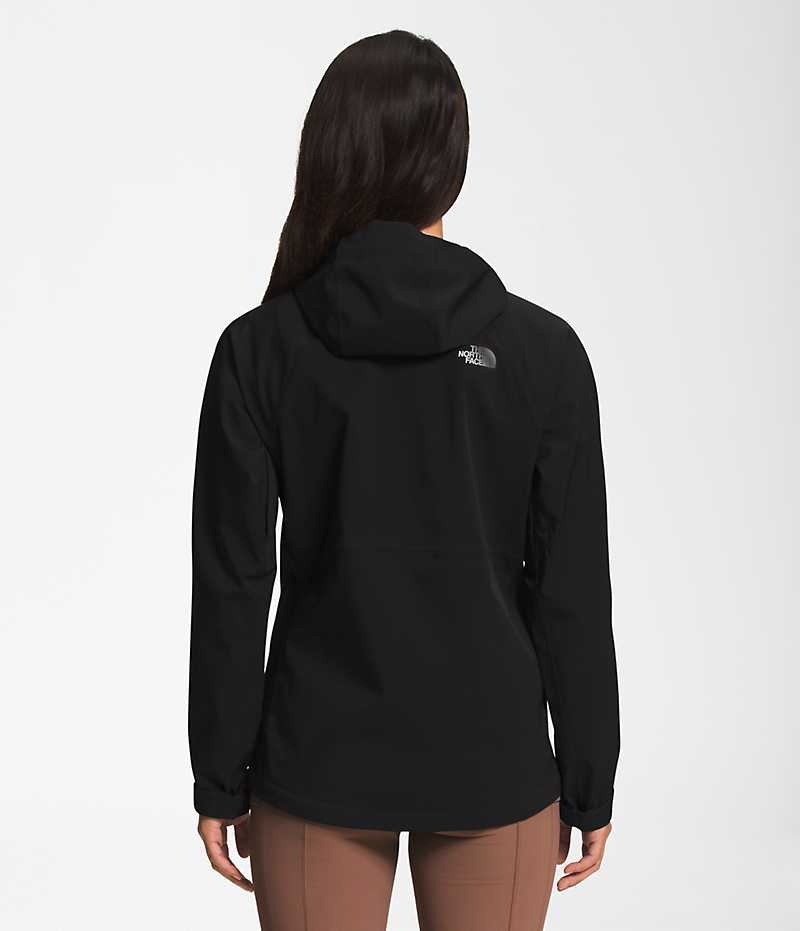 Black Women's The North Face Valle Vista Stretch Rain Jacket | IRELAND QEJO