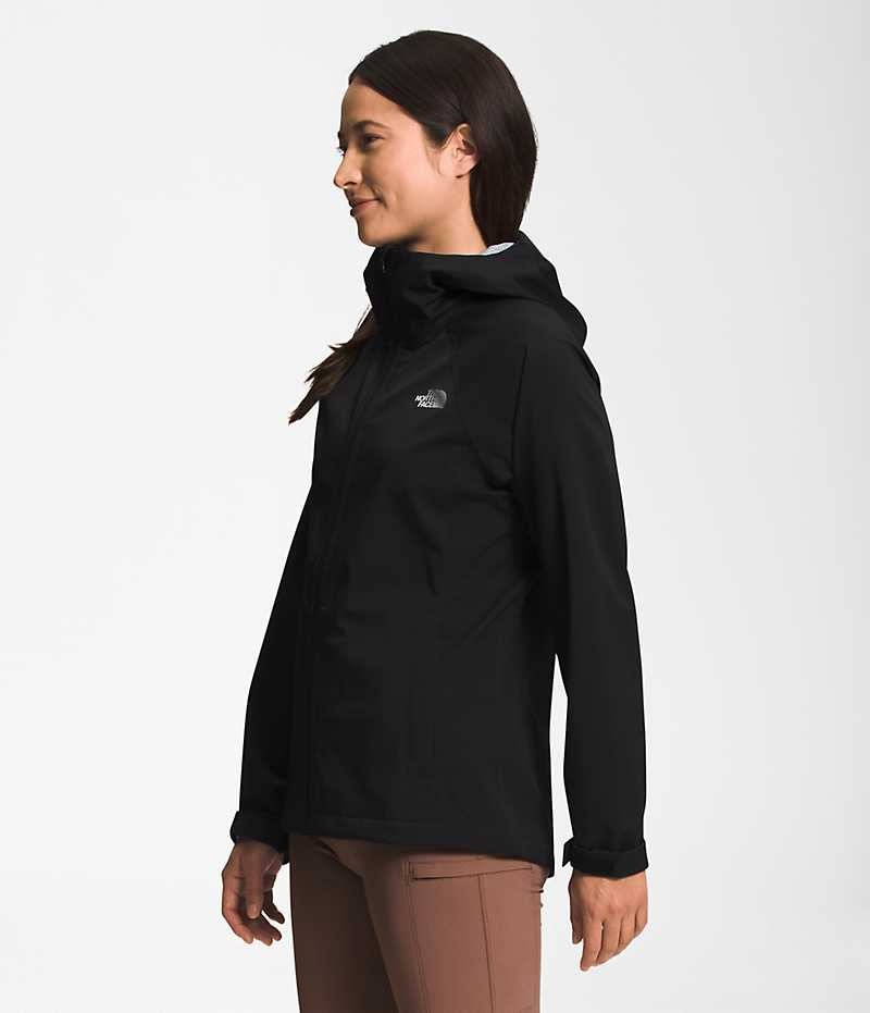 Black Women's The North Face Valle Vista Stretch Rain Jacket | IRELAND QEJO