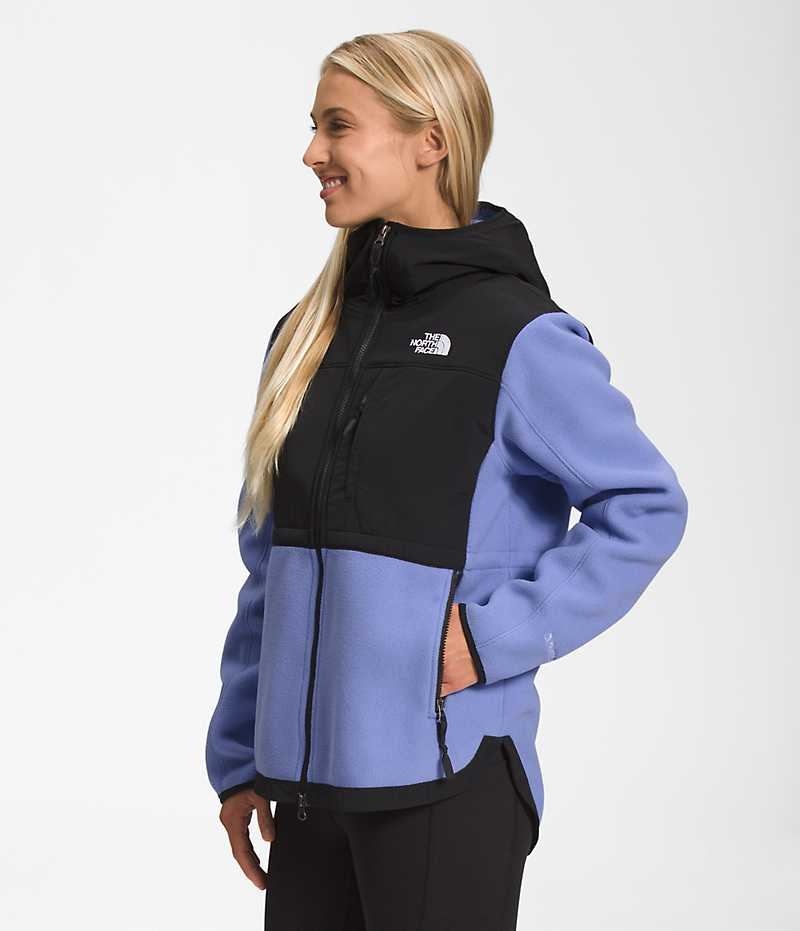 Black / Blue Women's The North Face Denali Hoodie Fleece Jacket | DUBLIN WLGA