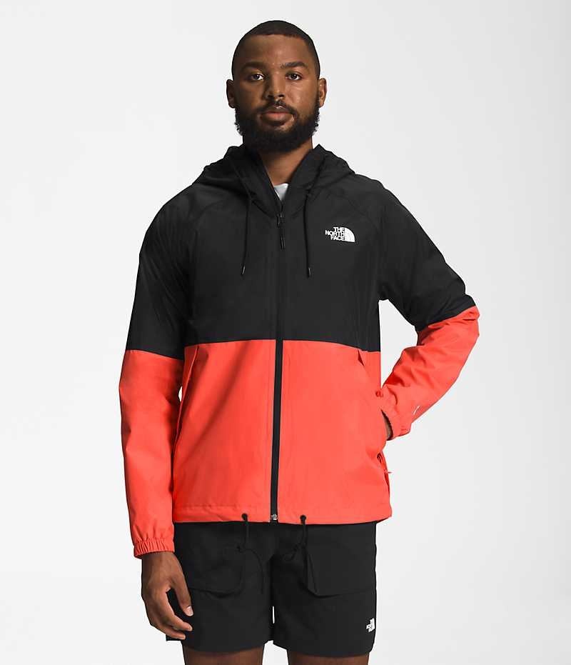 Black / Orange Men\'s The North Face Antora Hoodie Rain Jacket | DUBLIN PKEG