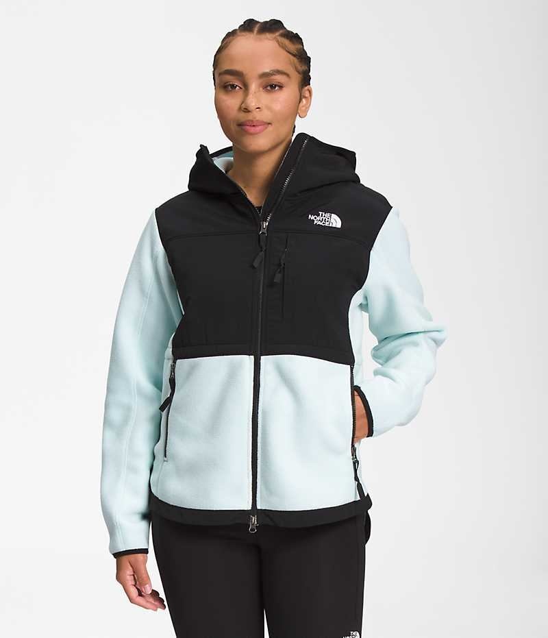 Black / Turquoise Women\'s The North Face Denali Hoodie Fleece Jacket | IRELAND VEHZ