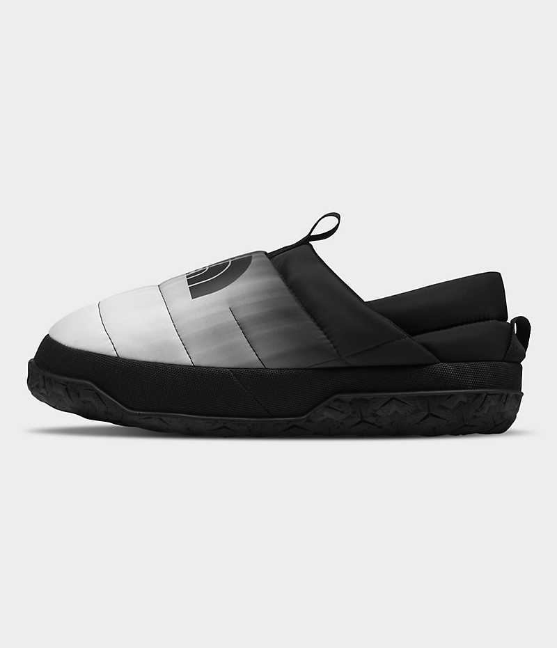 Black / White Men\'s The North Face Nuptse Mules | DUBLIN ORLI