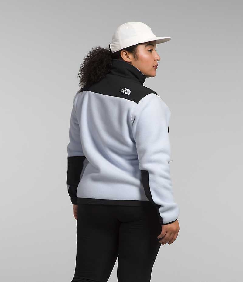 Black / White Women's The North Face Plus Denali Fleece Jacket | IRELAND ENQM