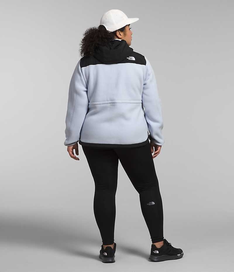 Black / White Women's The North Face Plus Denali Hoodie Fleece Jacket | IRELAND TULP