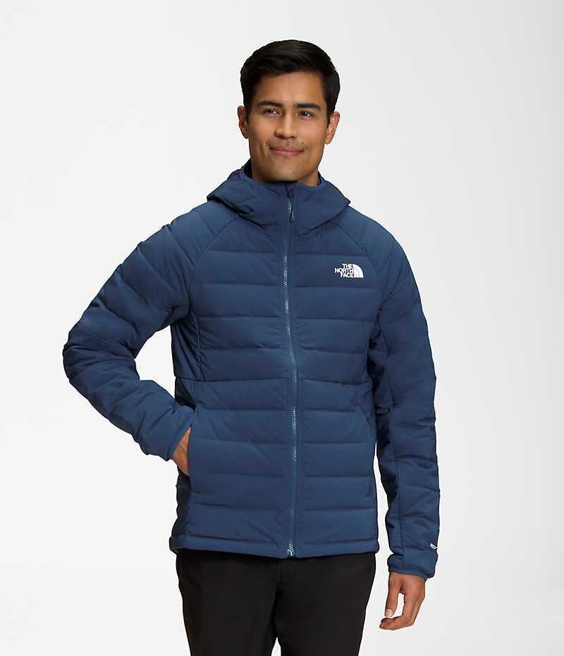 Blue Men\'s The North Face Belleview Stretch Hoodie Puffer Jacket | DUBLIN AKFM