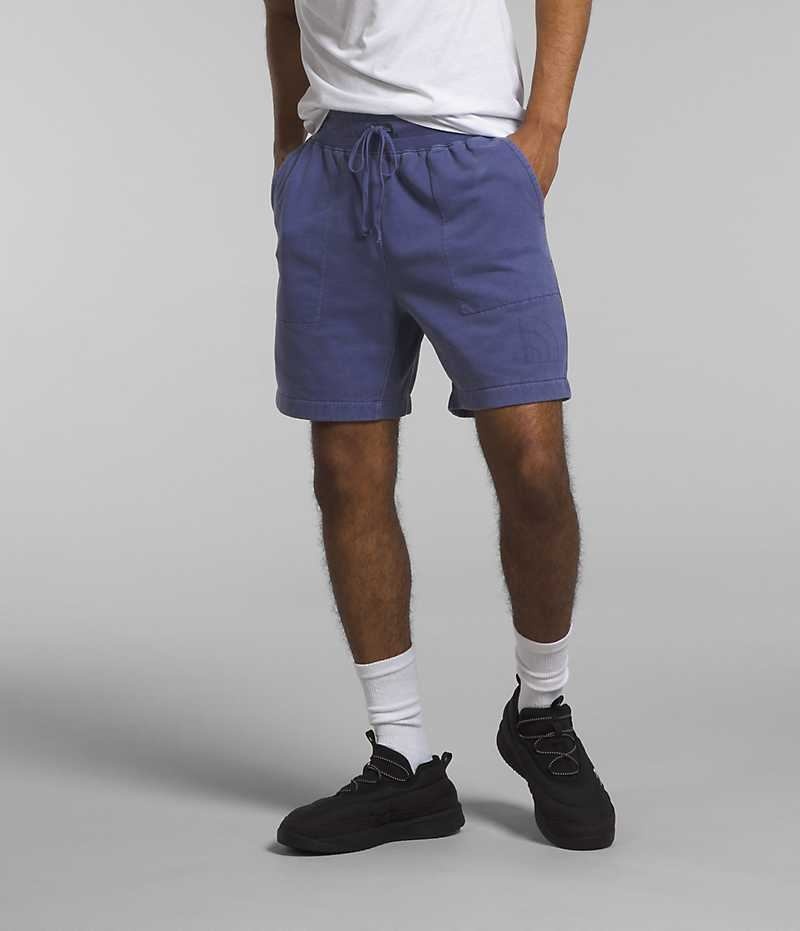 Blue Men\'s The North Face Garment Dye Fleece Shorts | IRELAND LQVC