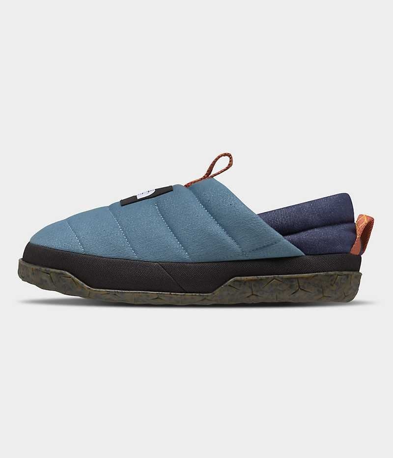 Blue Men\'s The North Face Nuptse Denim Mules | IRELAND DZIC