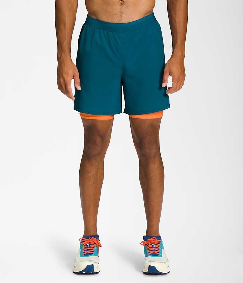 Blue Men\'s The North Face Sunriser 2-in-1 Shorts | DUBLIN CEDI