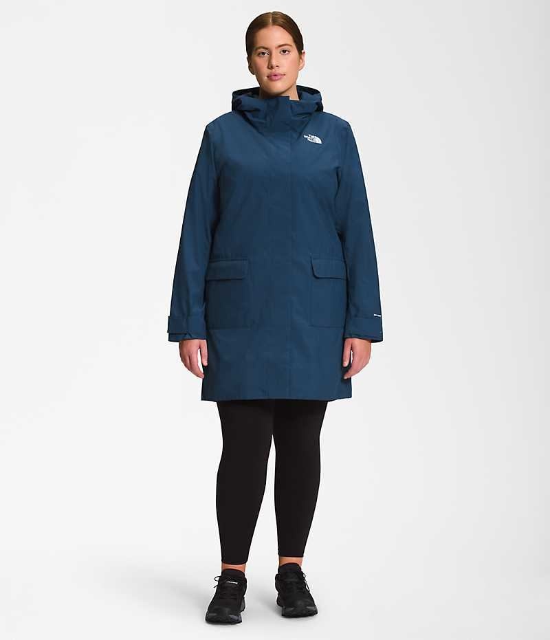 Blue Women\'s The North Face Plus City Breeze Rain II Coat | DUBLIN NFST