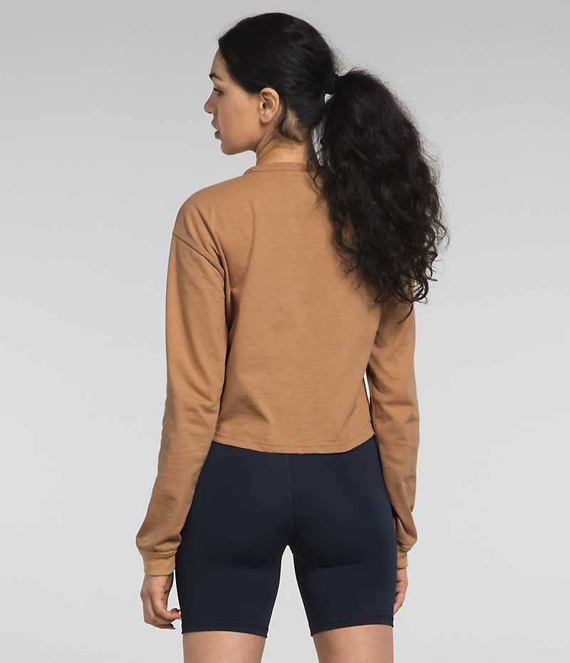 Brown Women's The North Face Long Sleeve Heritage Patch T-Shirt | DUBLIN HWOU